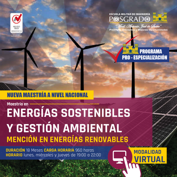 Maestría en Energías Sostenibles y Gestión Ambiental con Mención en Energías Renovables (MEGA-1)