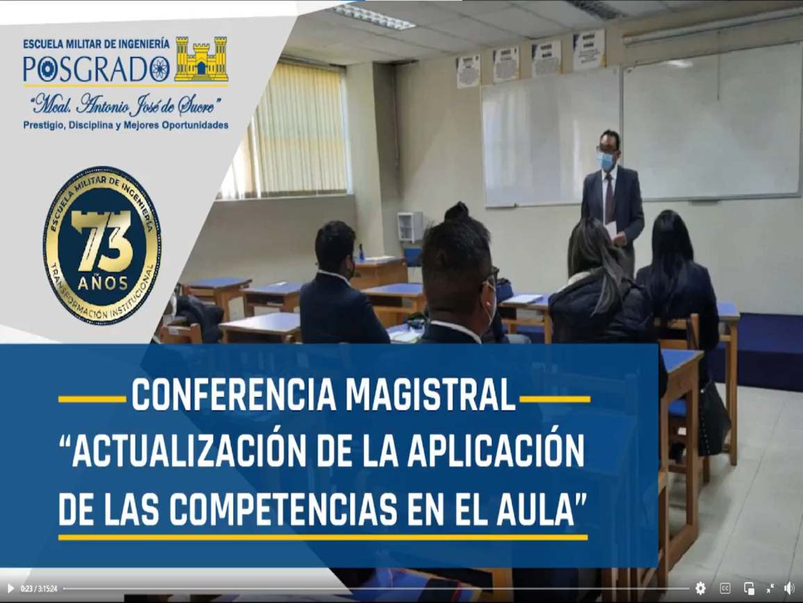 Conferencia Magistral: Actualización de la Aplicación de las Competencias en el Aula